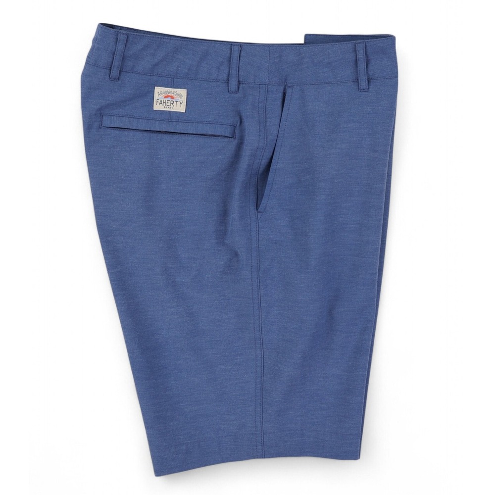 Faherty Blue Flat Front Tailored Shorts